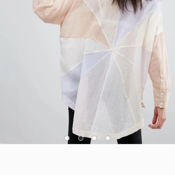 FREE PEOPLE RAINBOW Blouse SIZE SMALL, OVERSIZED - Picture 2 of 14